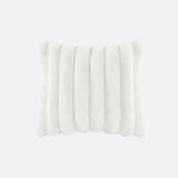 Ribbed Faux Fur Coussin carré