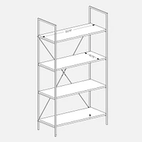 Risen Book Case 4 Tiers - White