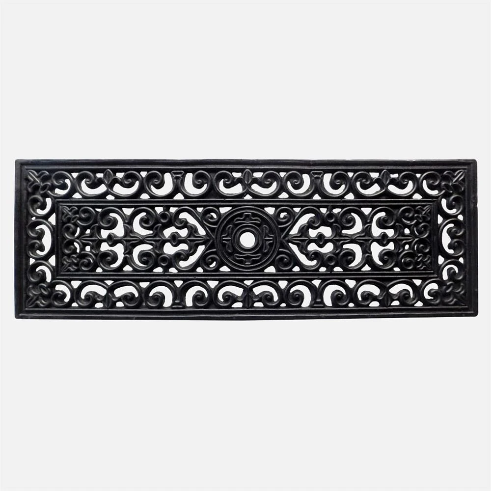 Ornate Rubber Step Mat - Black