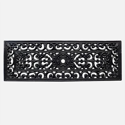 Ornate Rubber Step Mat - Black