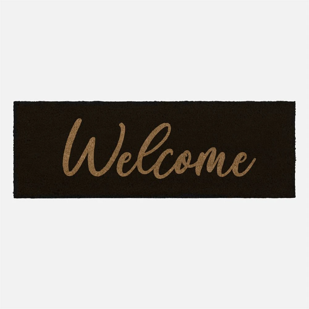 Welcome Coir Step Mat - Black