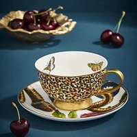 Tasse à thé et soucoupe Léopard/Serpent « Creatures of Curiosity » par Spode