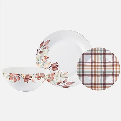 S&Co Autumn Watercolour 12-Piece Dinnerware Set