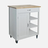 Sally Kitchen Island on Wheels - White