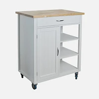 Sally Kitchen Island on Wheels - White