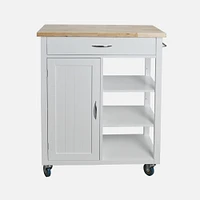 Sally Kitchen Island on Wheels - White