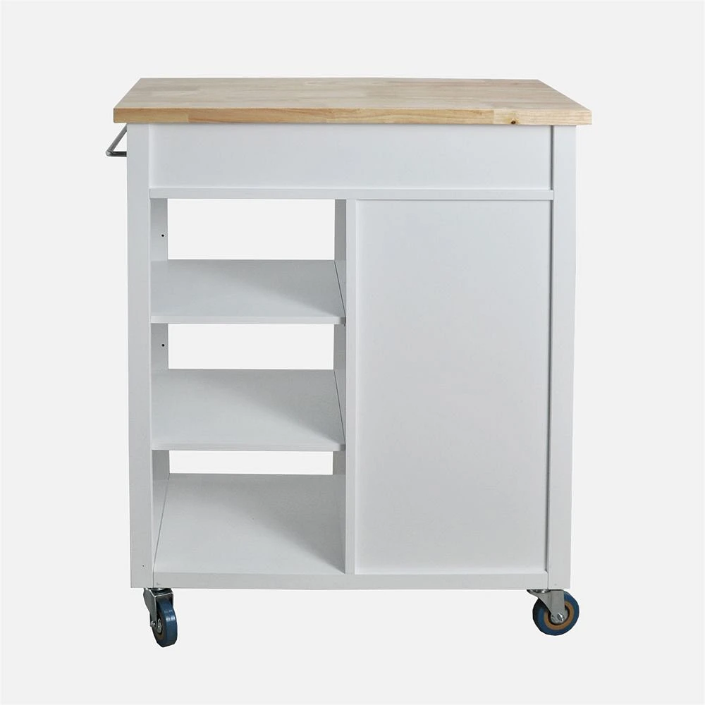 Sally Kitchen Island on Wheels - White