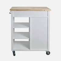 Sally Kitchen Island on Wheels - White