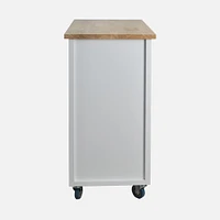 Sally Kitchen Island on Wheels - White