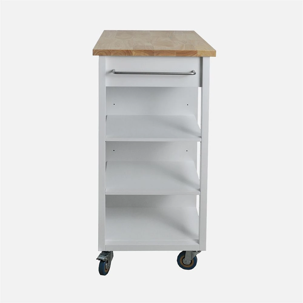 Sally Kitchen Island on Wheels - White