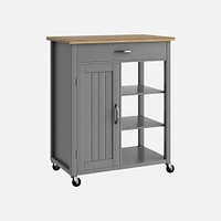 Sally Kitchen Island on Wheels - Grey