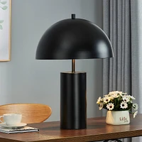 Sama Black Table lamp with Half moon Shade and Cylinder Base