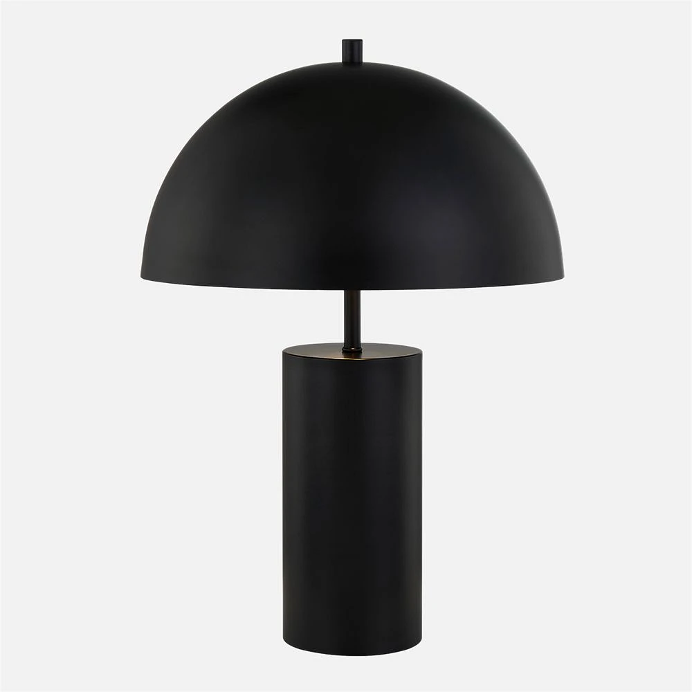 Sama Black Table lamp with Half moon Shade and Cylinder Base