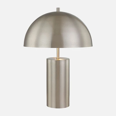 Sama Lampe de table à abat-jour en demi-lune et base cylindrique - Nickel