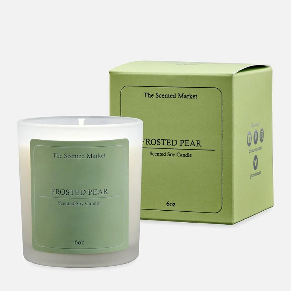 Frosted Pear Soy Wax Candle - 6 oz