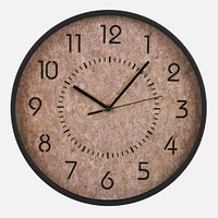 Wood Head And Black Numbers Wall Clock