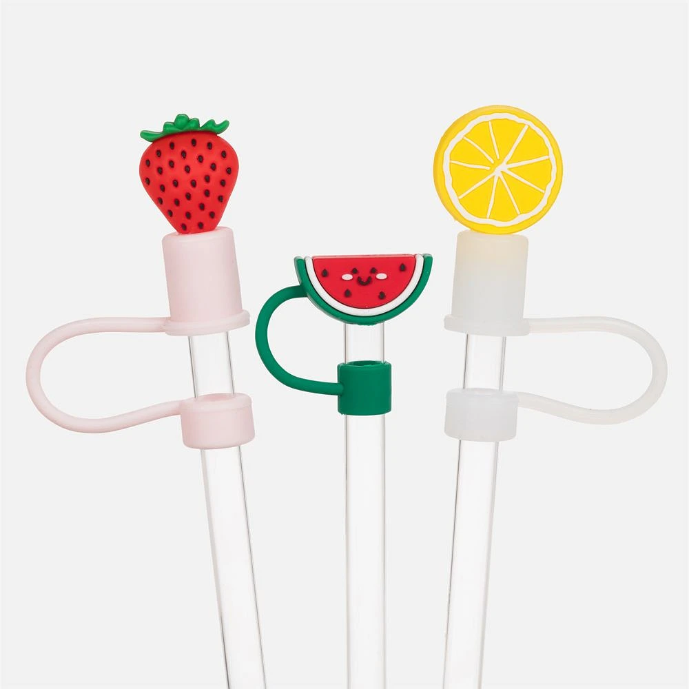 Jumbo Straws with Fruit Cover, Set of 3