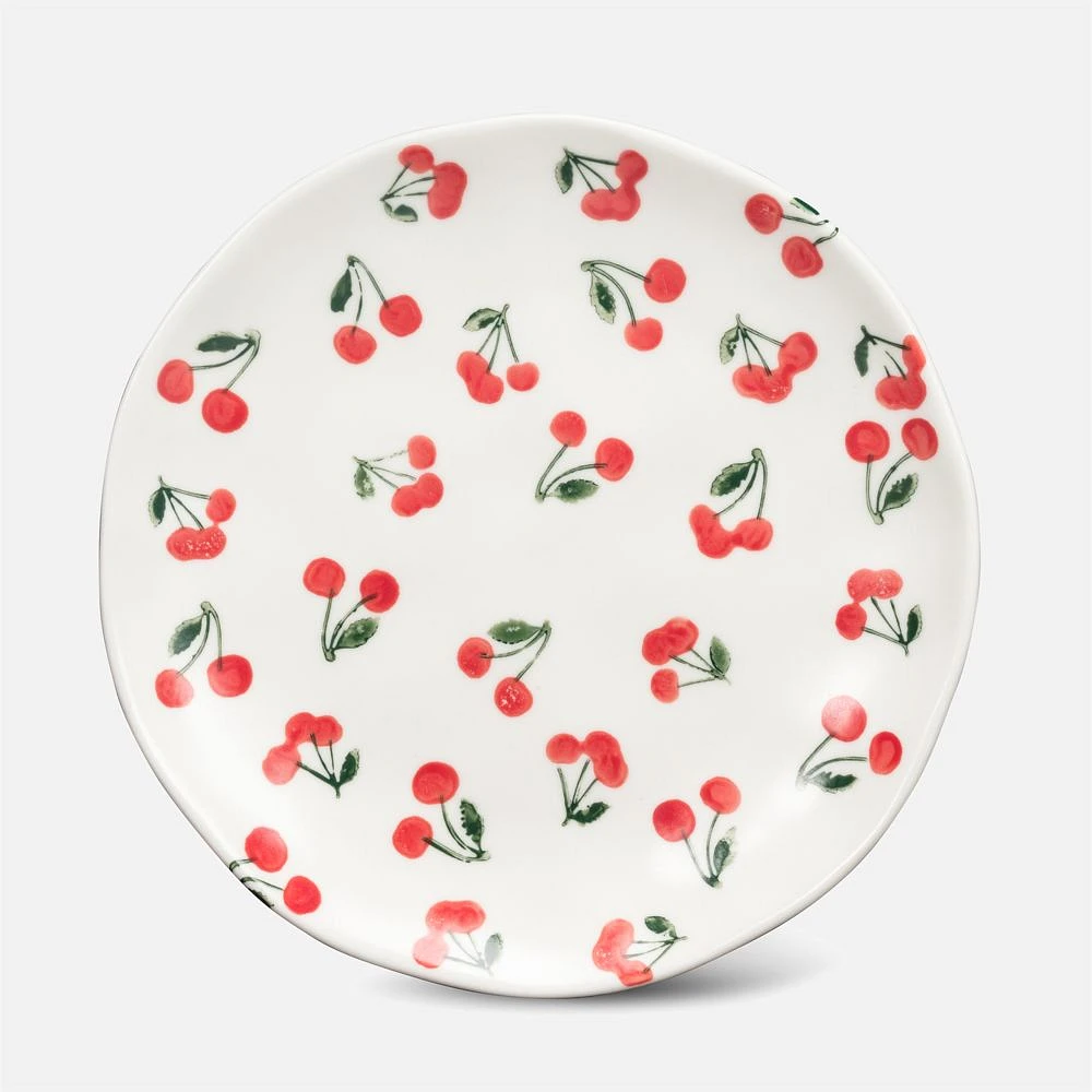 Abbott Small Round Appy Plate with Cherry Motif