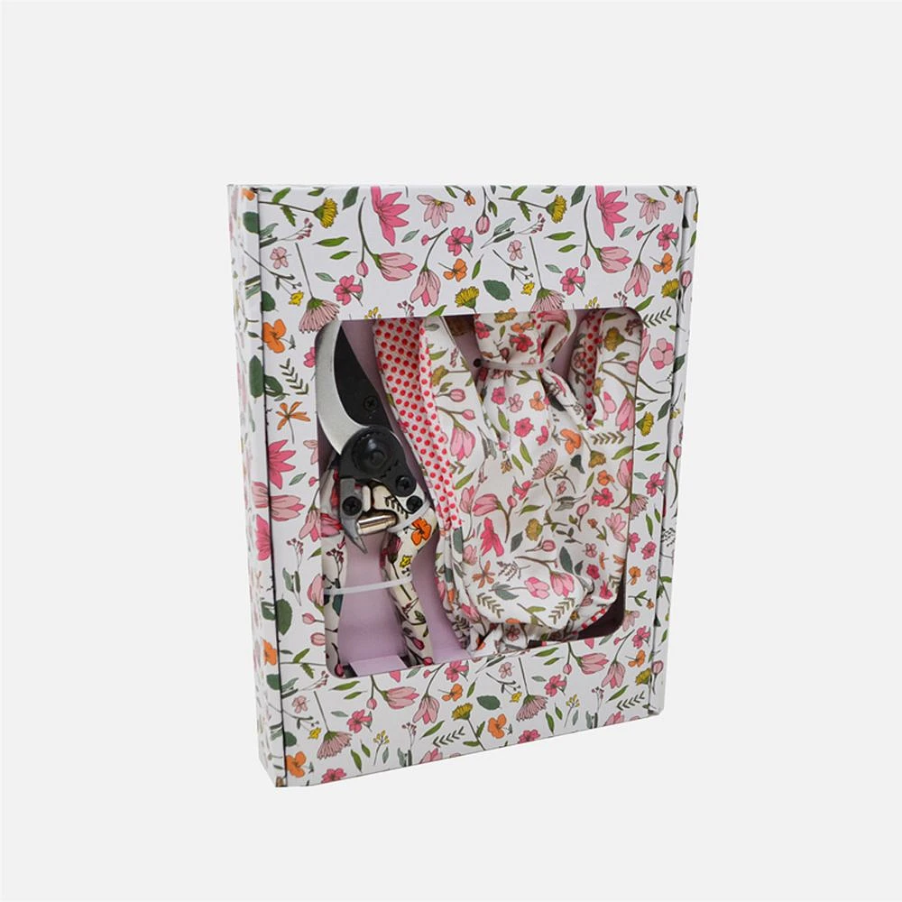 Pruner & Gloves - Pink Flowers