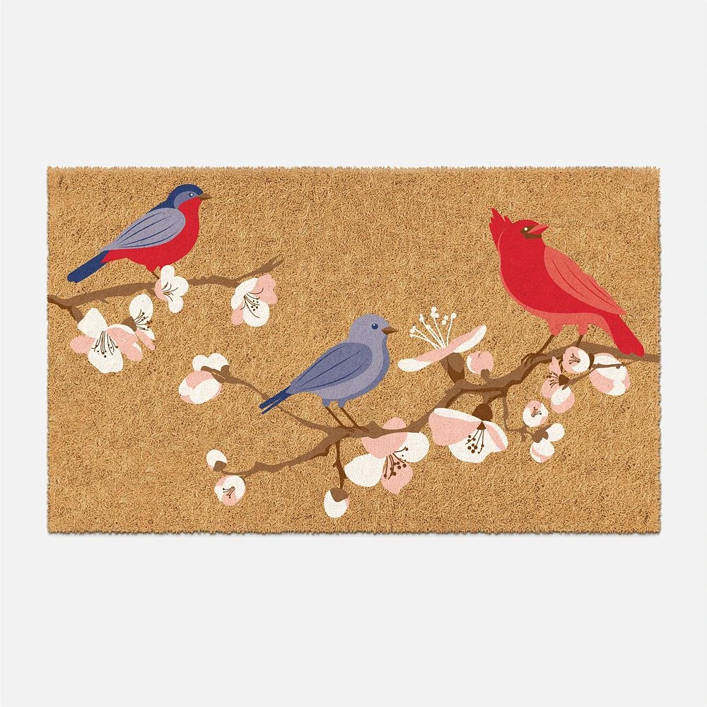Coir Mat - Birds & Blossoms
