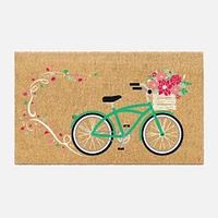 Coir Mat - Bike with Flowers