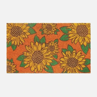 Coir Mat - Orange Sunflowers 
