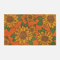Coir Mat - Orange Sunflowers 