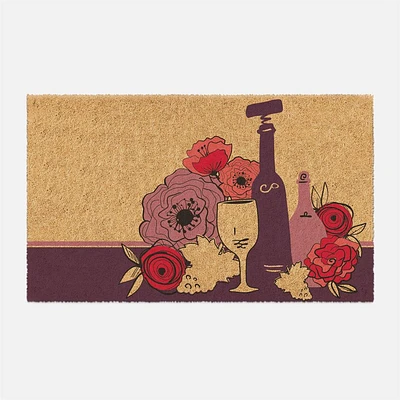 Coir Mat - Wine & Flowers 