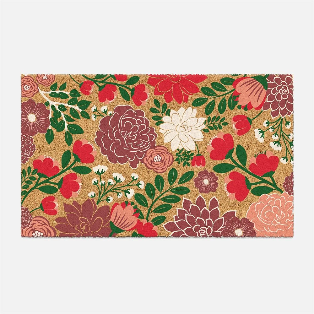 Coir Mat - Colorful Flowers