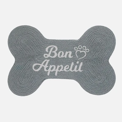 Bone Shaped Mat « Bon Appetit » - Grey