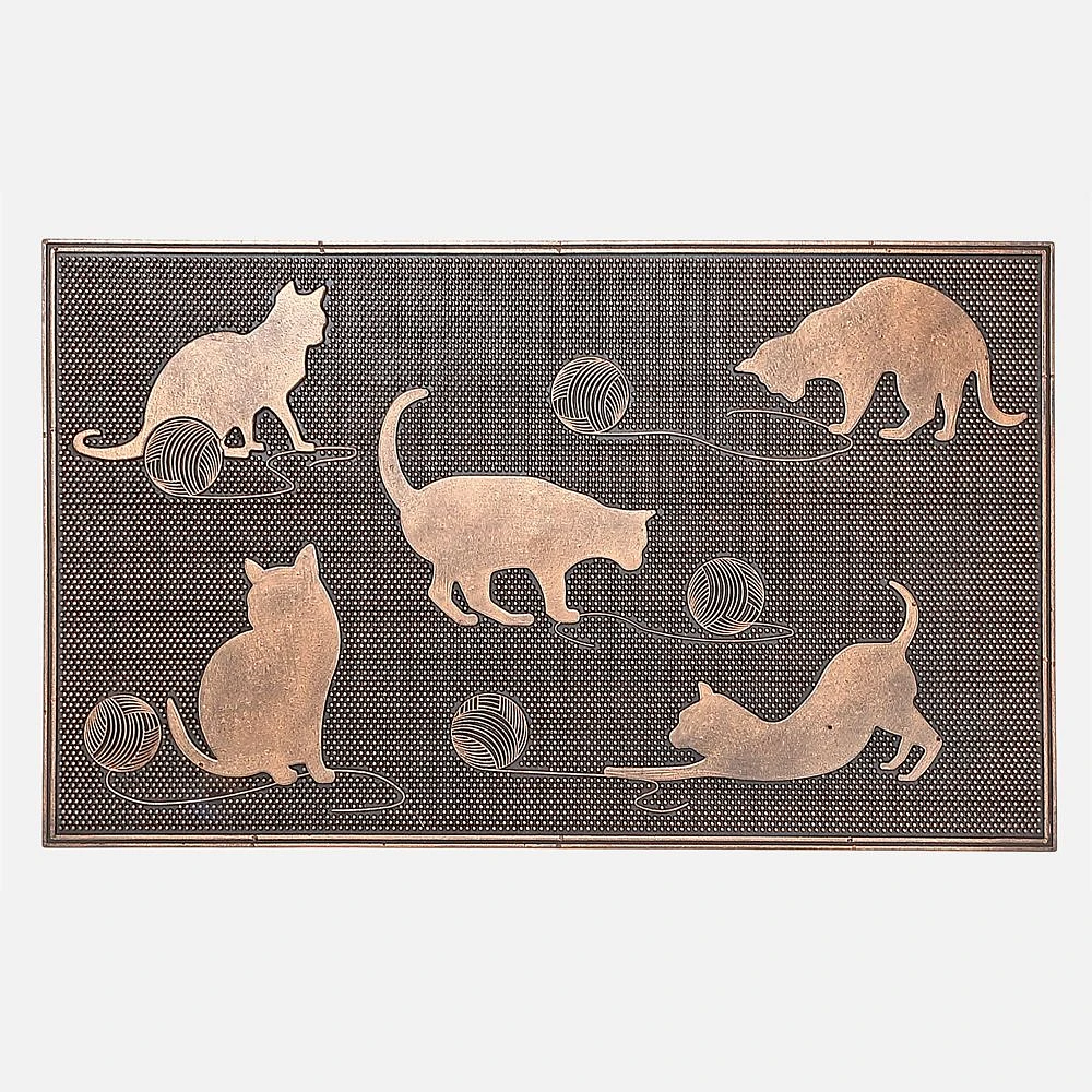 Tapis en caoutchouc - Chats jouant avec une pelote de laine
