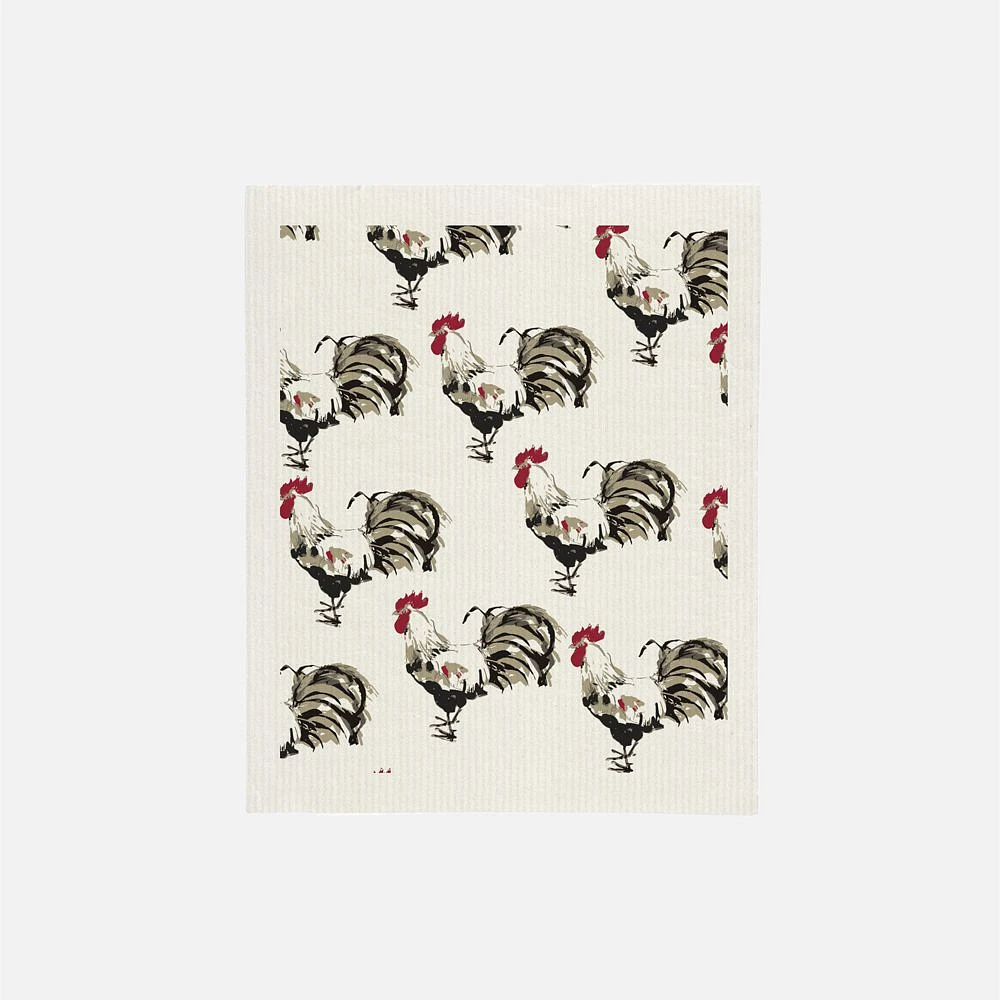 Rooster Sponge Cloths - Black/White