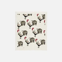 Chiffon éponge « Rooster » - Noir/blanc