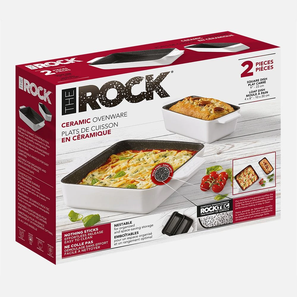 The Rock Ceramic Ovenware with Loaf and Square Baker, 2 Pieces