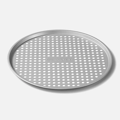 The Rock WAVE RPO Carbon Steel Pizza Pan Crisper, 14.5''