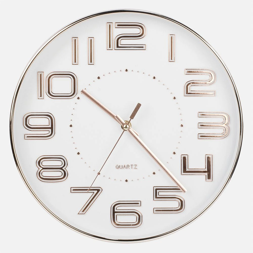 White Head and Gold Numbers Wall Clock