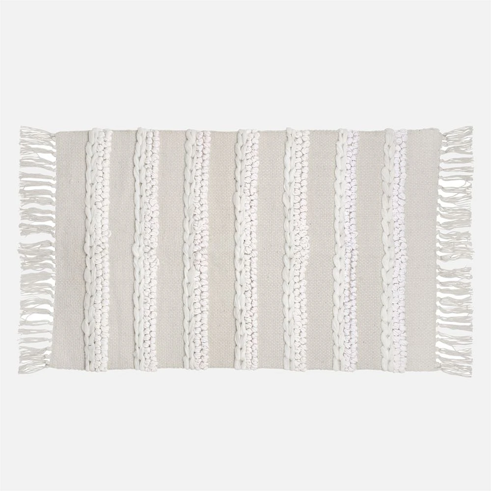 Large Stripe Pattern  Rug  - White/Natural