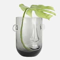 Profile Smoked Glass Vase - 8''