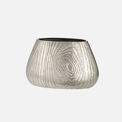 Silver Aluminum Bark Vase by Torre & Tagus - 5'' 