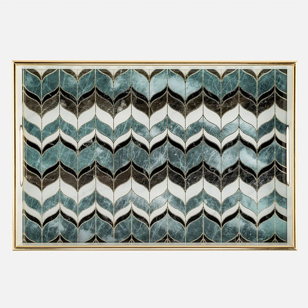 Blue Wave Pattern Tray - Small