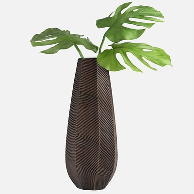 Vase en résine brun - 17, 5 po