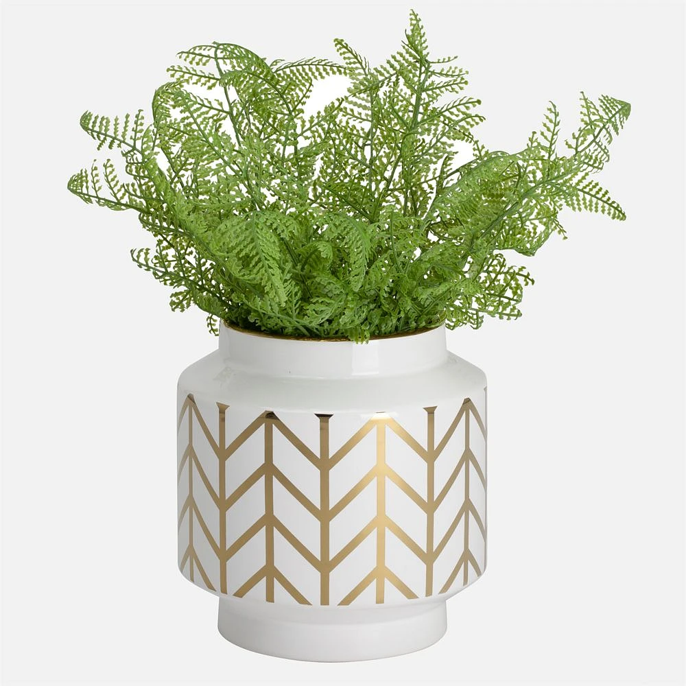 Chevron Vase - White