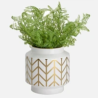 Chevron Vase - White