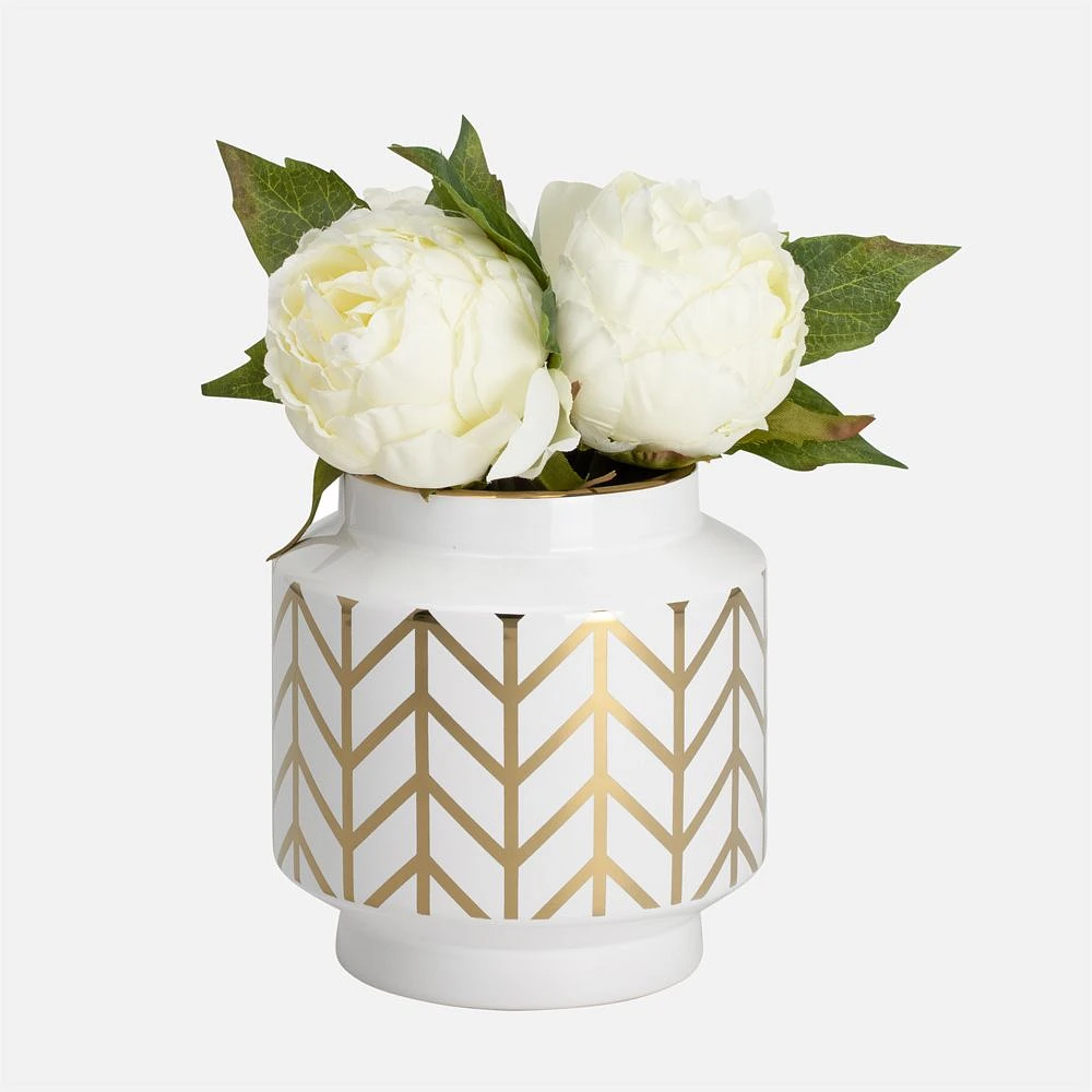 Chevron Vase - White
