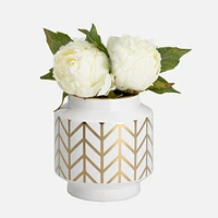 Chevron Vase - White