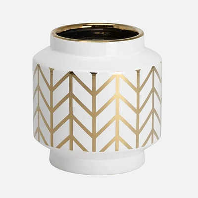 Chevron Vase - White