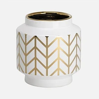 Chevron Vase - White