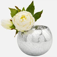 Vase boule miroir craqué en verre