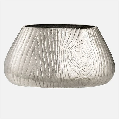 Silver Aluminum Bark Vase by Torre & Tagus - 6.75''