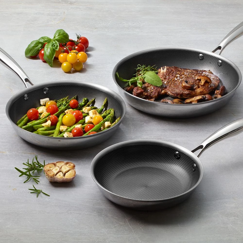 The Rock CLAD Hybrid Fry Pans Ceramic Non-stick, Set of 3 